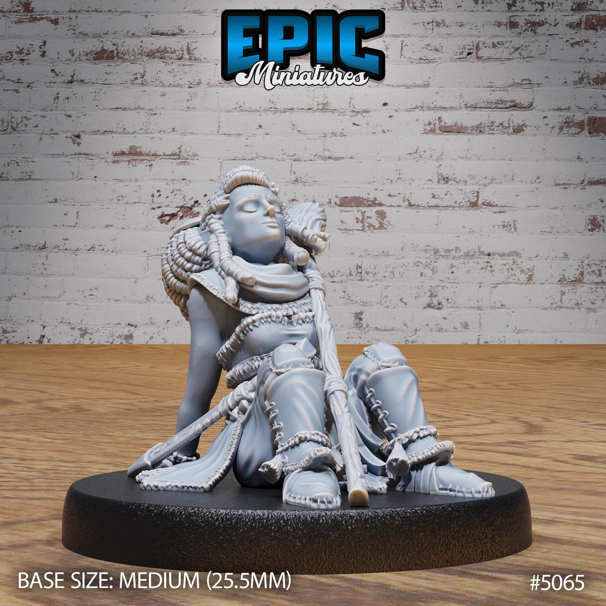 Halfling Druid Female Option #5065 front DND miniature Halfling Meadows 16k resin