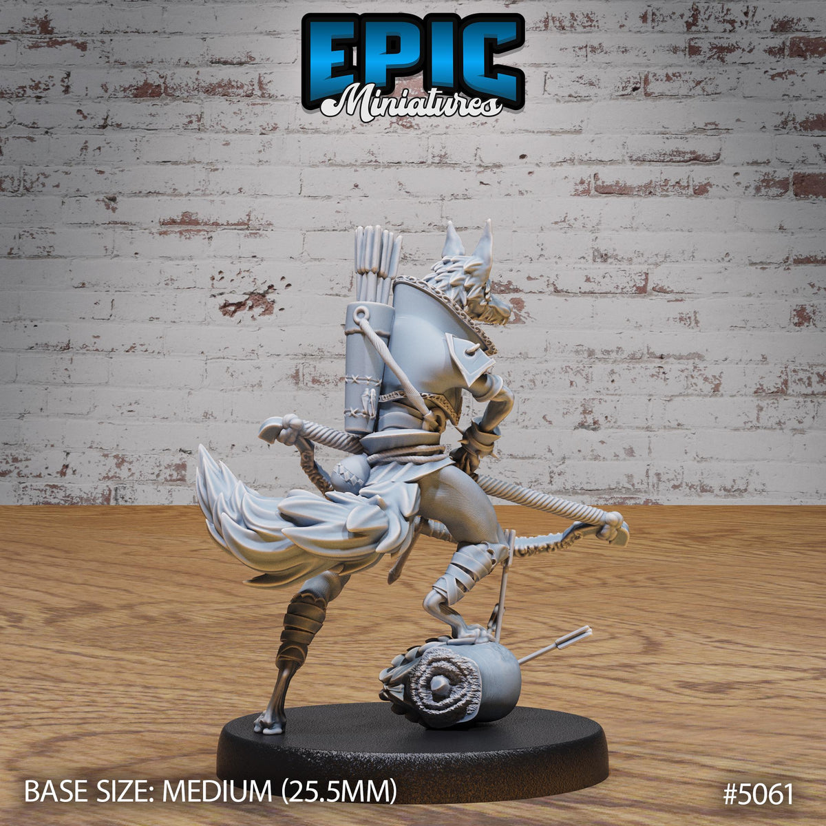 Fox Folk Ranger Option #5061 back DND miniature Halfling Meadows 16k resin