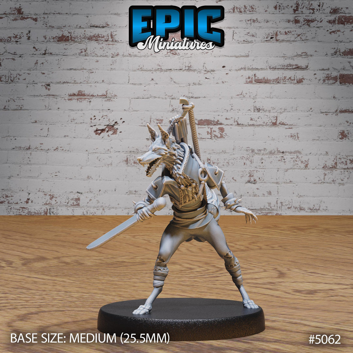 Fox Folk Ranger Option #5062 front DND miniature Halfling Meadows 16k resin