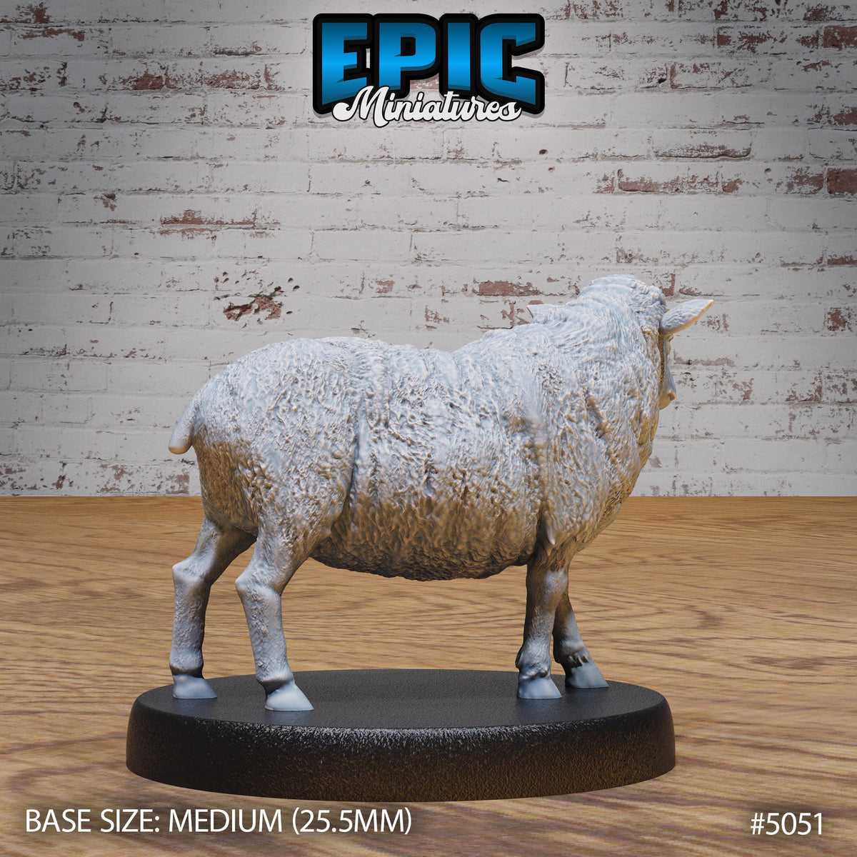 Sheep Option #5051 back DND miniature Halfling Meadows 16k resin