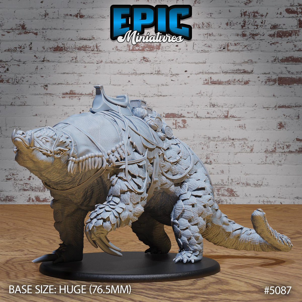 Giant Armadillo Option #5087 front DND miniature Halfling Meadows 16k resin