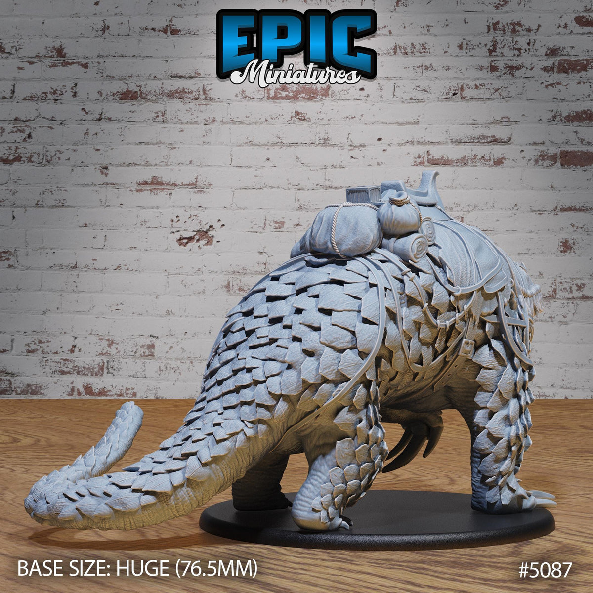Giant Armadillo Option #5087 back DND miniature Halfling Meadows 16k resin