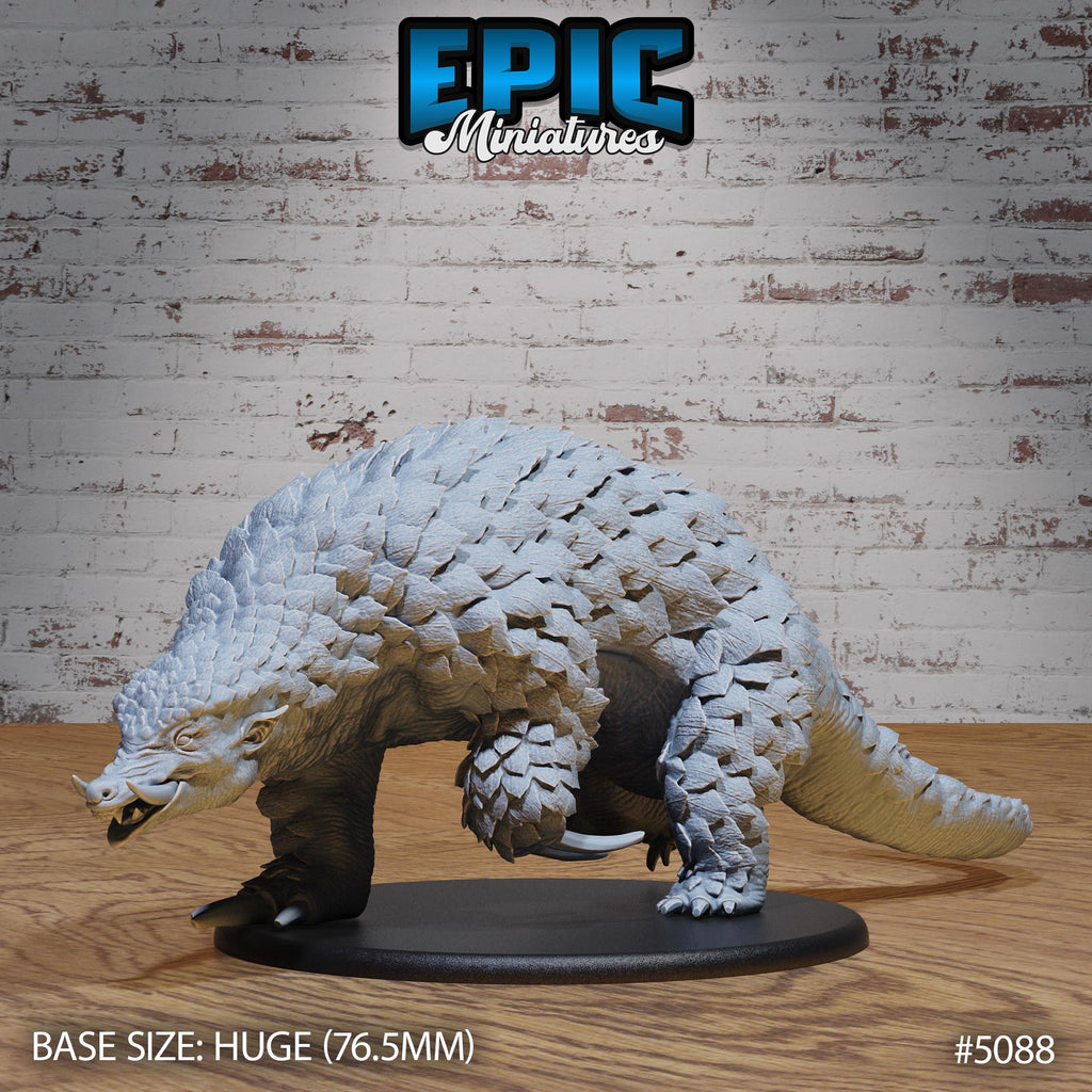 Giant Armadillo Option #5088 front DND miniature Halfling Meadows 16k resin