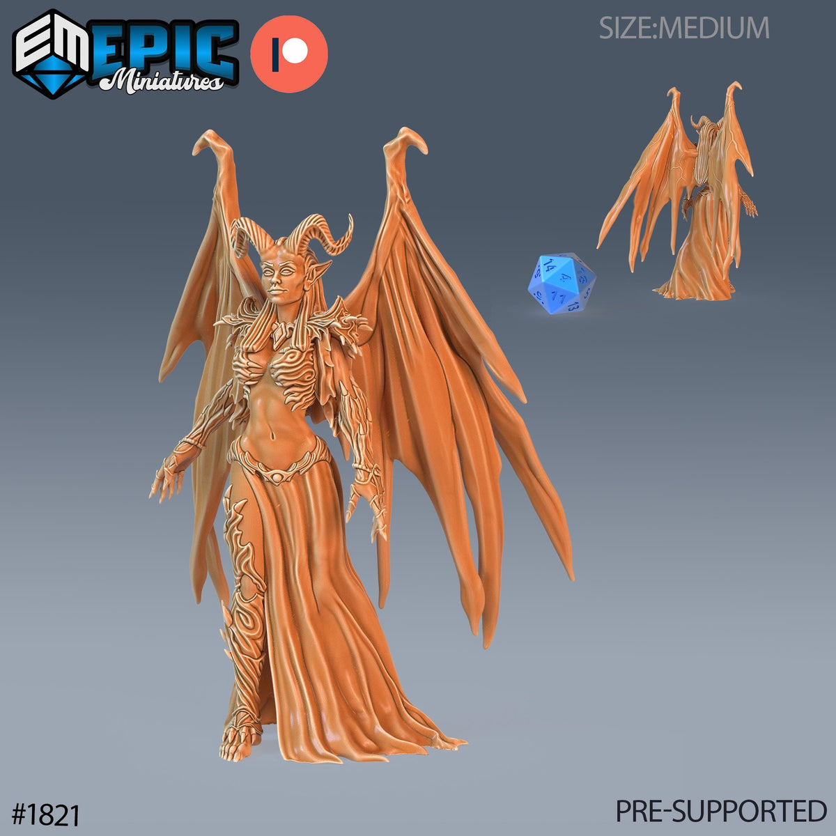 Devil Duchess Option #1821 front DND miniature Deadly Sins 16k resin