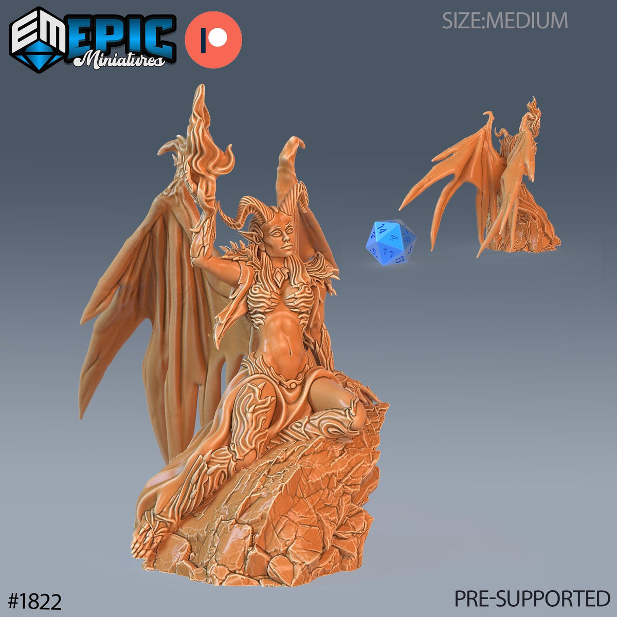 Devil Duchess Option #1822 front DND miniature Deadly Sins 16k resin