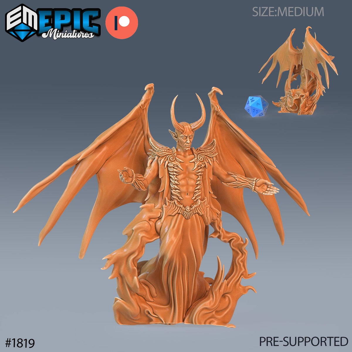 Devil Duke Option #1819 front DND miniature Deadly Sins 16k resin