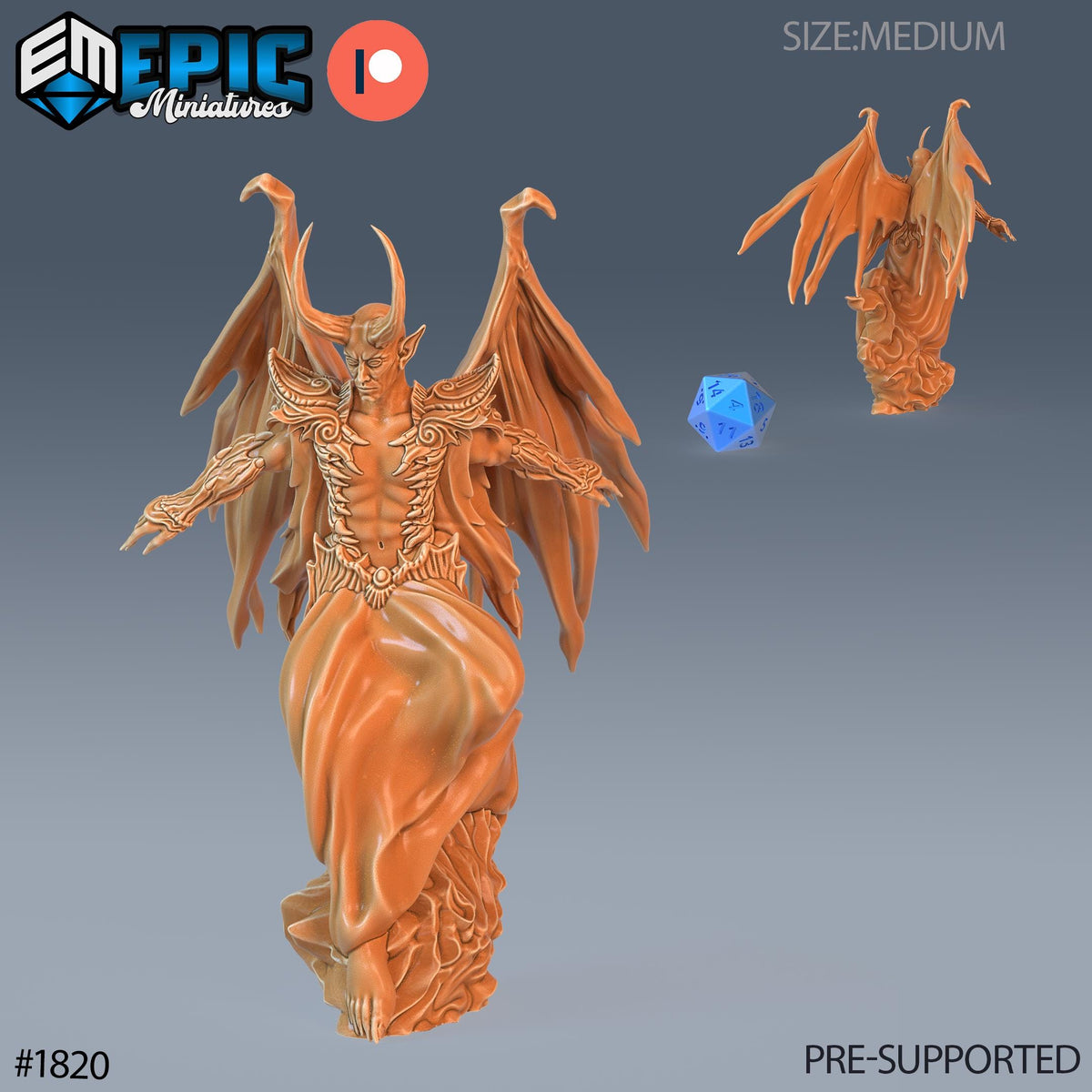 Devil Duke Option #1820 front DND miniature Deadly Sins 16k resin