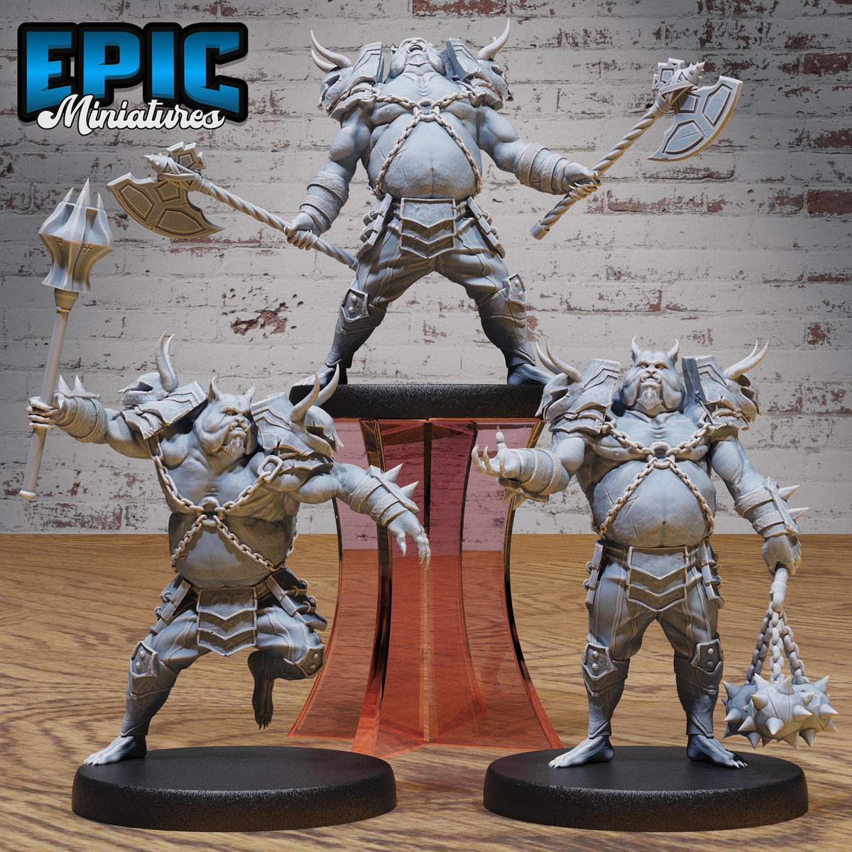 Pig Demon Officer Set of 3 DND miniatures group photo Hells Wrath