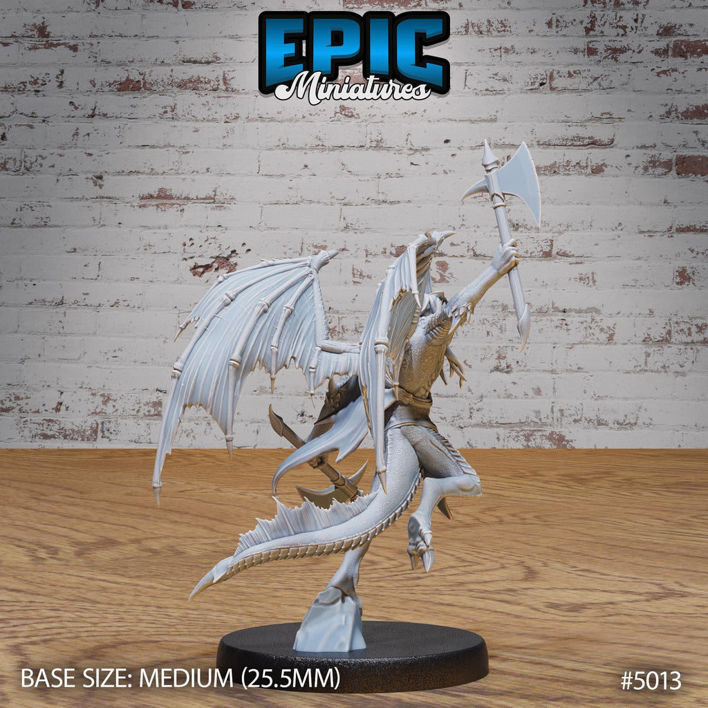 Draconic Demon Silver Option #5013 back DND miniature Hells Wrath 16k resin