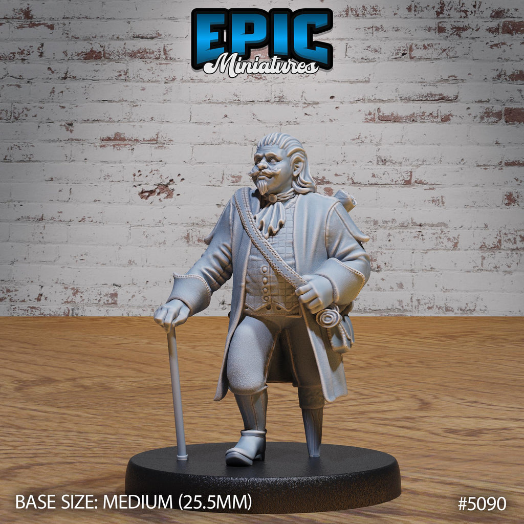 Halfling Ship Captain Option #5090 front DND miniature Halfling Meadows 16k resin