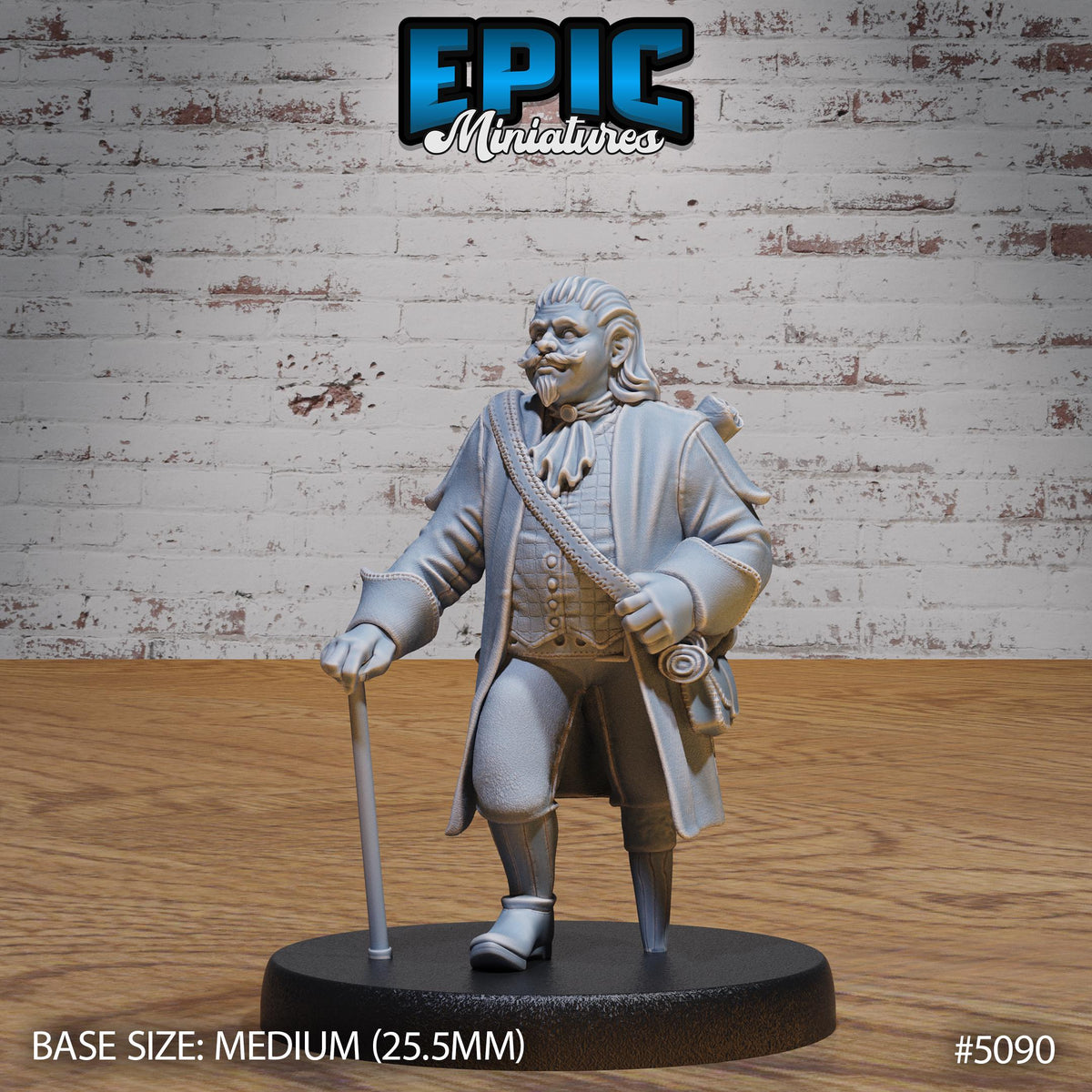 Halfling Ship Captain Option #5090 front DND miniature Halfling Meadows 16k resin