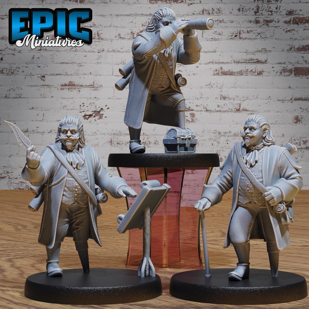 Halfling Ship Captain Set of 3 DND miniatures group photo Halfling Meadows