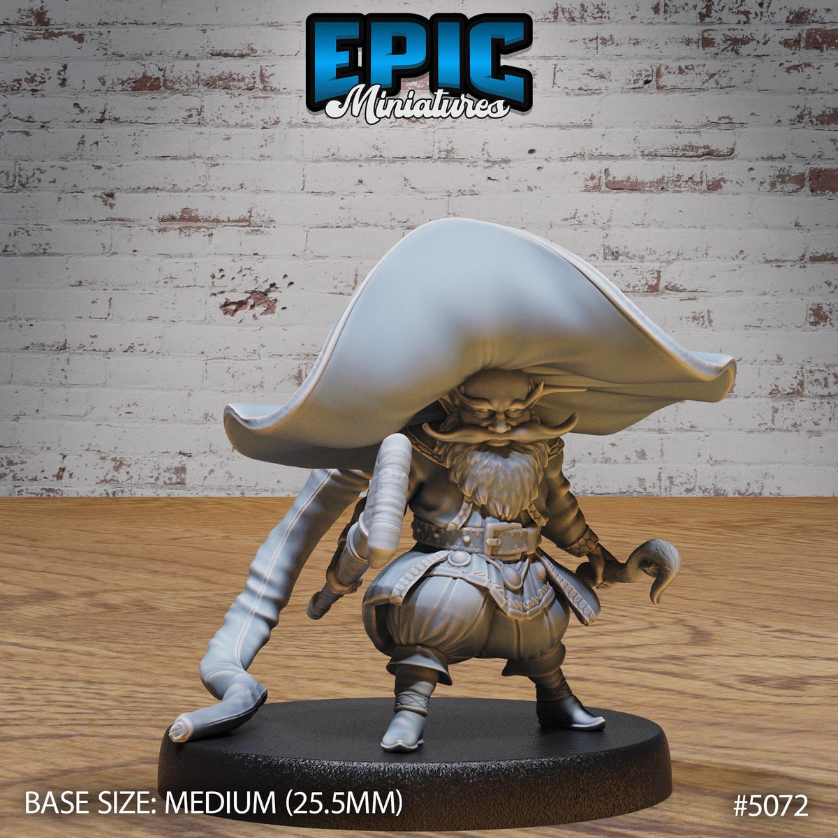 Gnome Wizard Option #5072 front DND miniature Halfling Meadows 16k resin