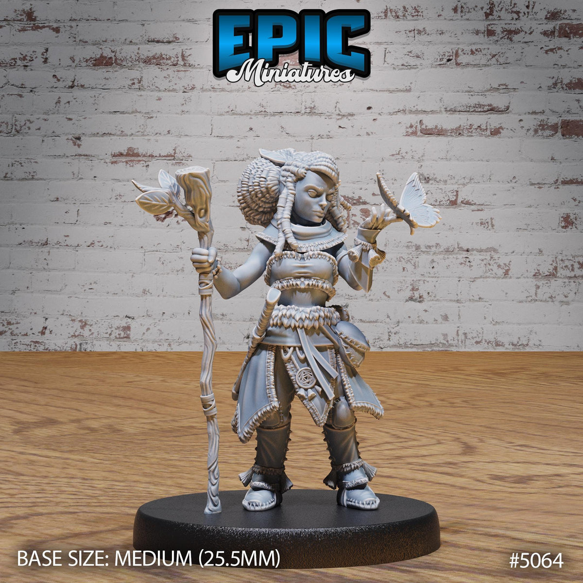 Halfling Druid Female Option #5064 front DND miniature Halfling Meadows 16k resin
