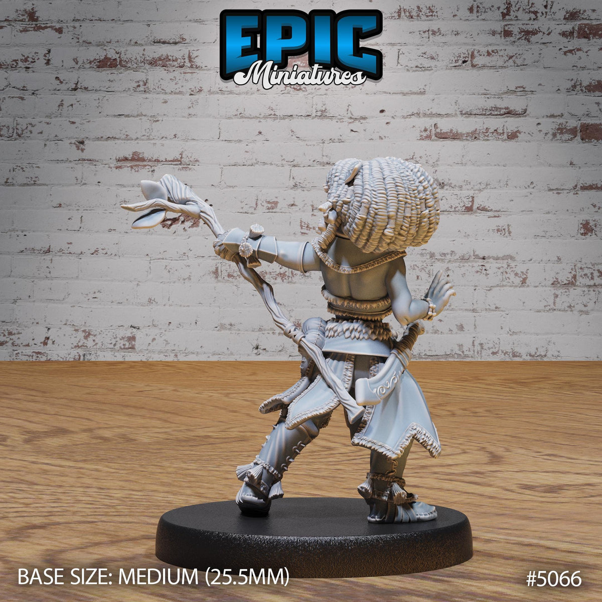 Halfling Druid Female Option #5066 back DND miniature Halfling Meadows 16k resin