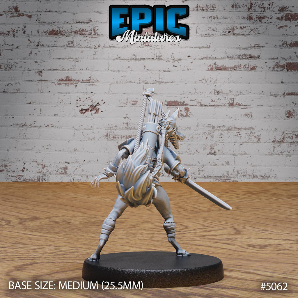 Fox Folk Ranger Option #5062 back DND miniature Halfling Meadows 16k resin