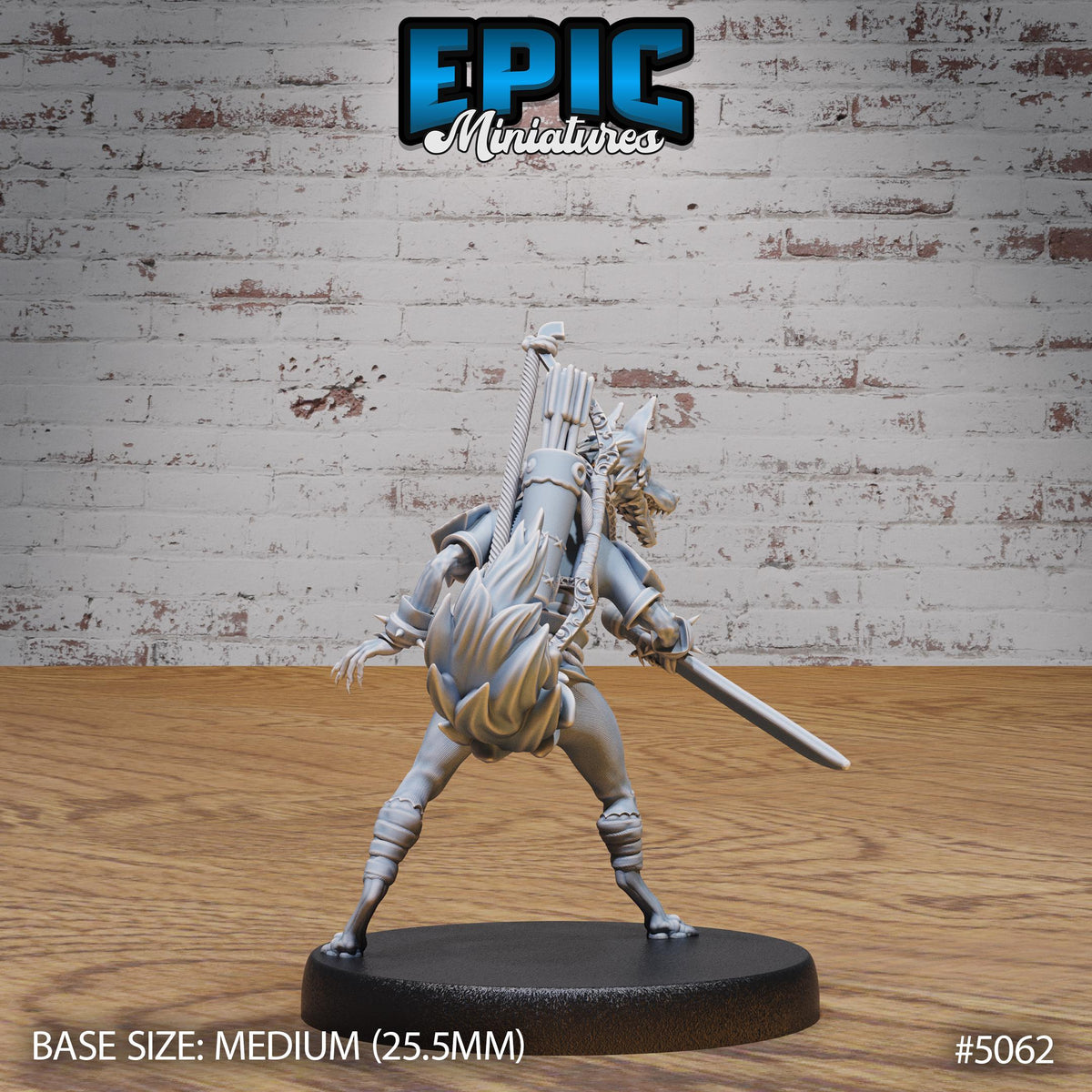 Fox Folk Ranger Option #5062 back DND miniature Halfling Meadows 16k resin