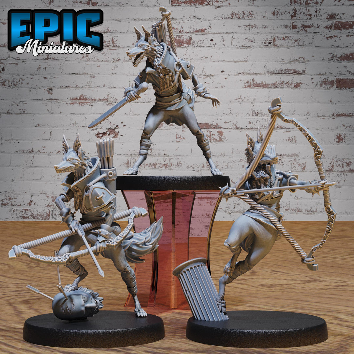 Fox Folk Ranger Set of 3 DND miniatures group photo Halfling Meadows