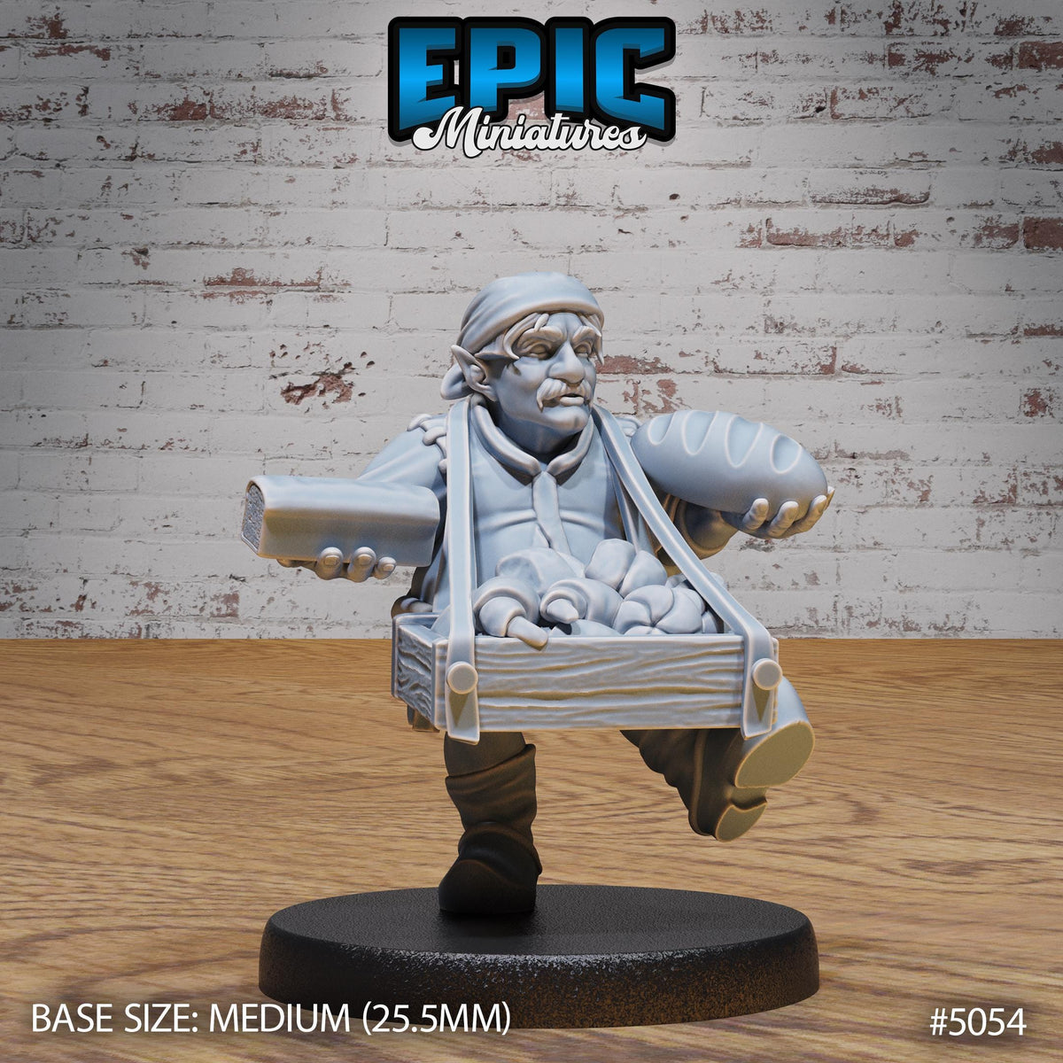 Halfling Villager Set of 8 DND Miniatures Halfling Meadows Hobbit Librarian Baker Traveler Waitress Jeweler Alchemist Sewer Confectioner Option #5054 front DND miniature  16k resin