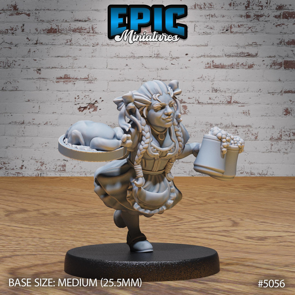 Halfling Villager Set of 8 DND Miniatures Halfling Meadows Hobbit Librarian Baker Traveler Waitress Jeweler Alchemist Sewer Confectioner Option #5056 front DND miniature  16k resin