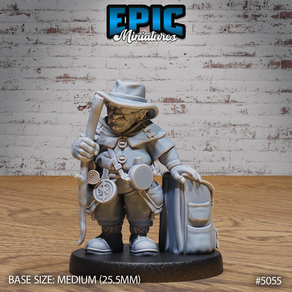 Halfling Villager Set of 8 DND Miniatures Halfling Meadows Hobbit Librarian Baker Traveler Waitress Jeweler Alchemist Sewer Confectioner Option #5055 front DND miniature  16k resin