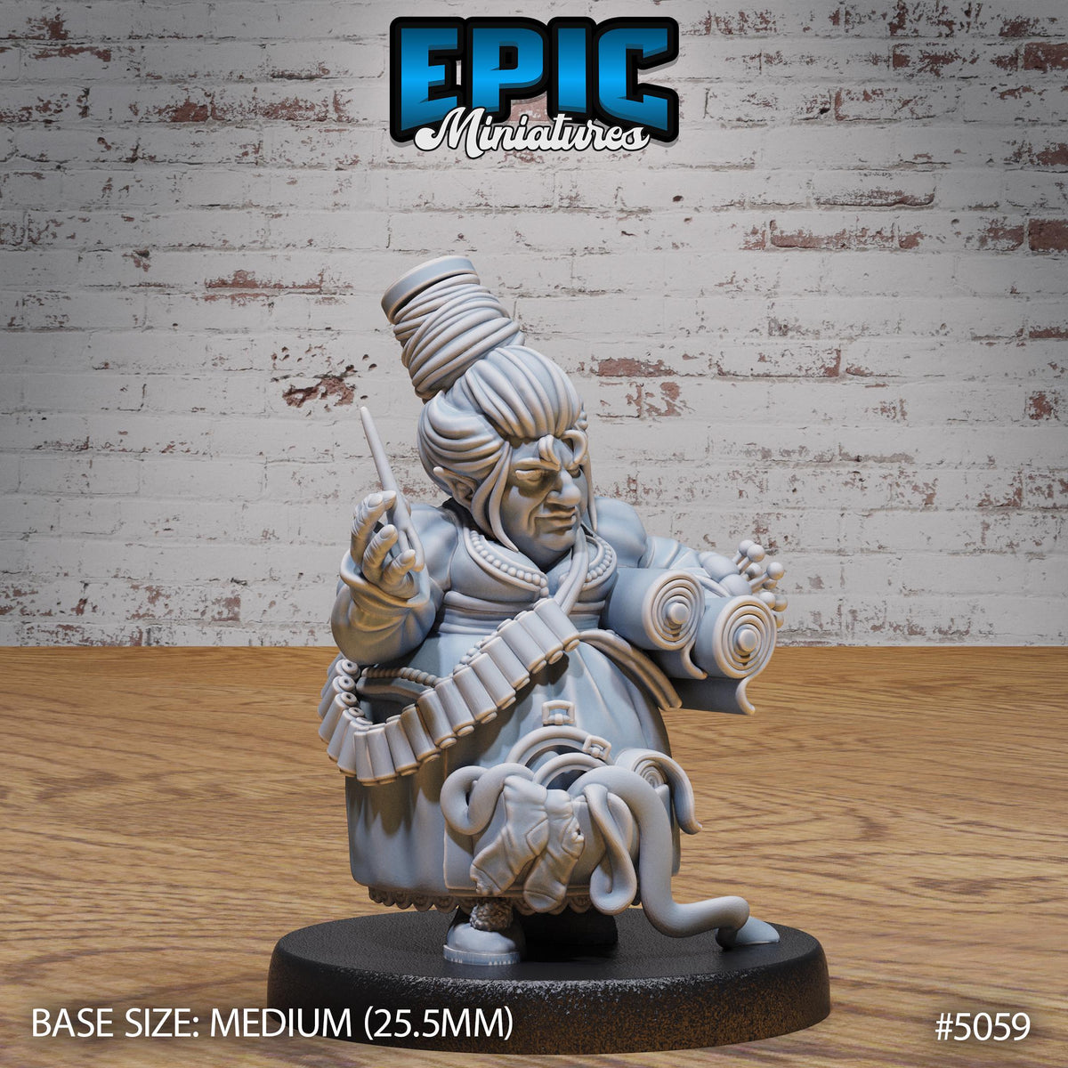 Halfling Villager Set of 8 DND Miniatures Halfling Meadows Hobbit Librarian Baker Traveler Waitress Jeweler Alchemist Sewer Confectioner Option #5059 front DND miniature  16k resin
