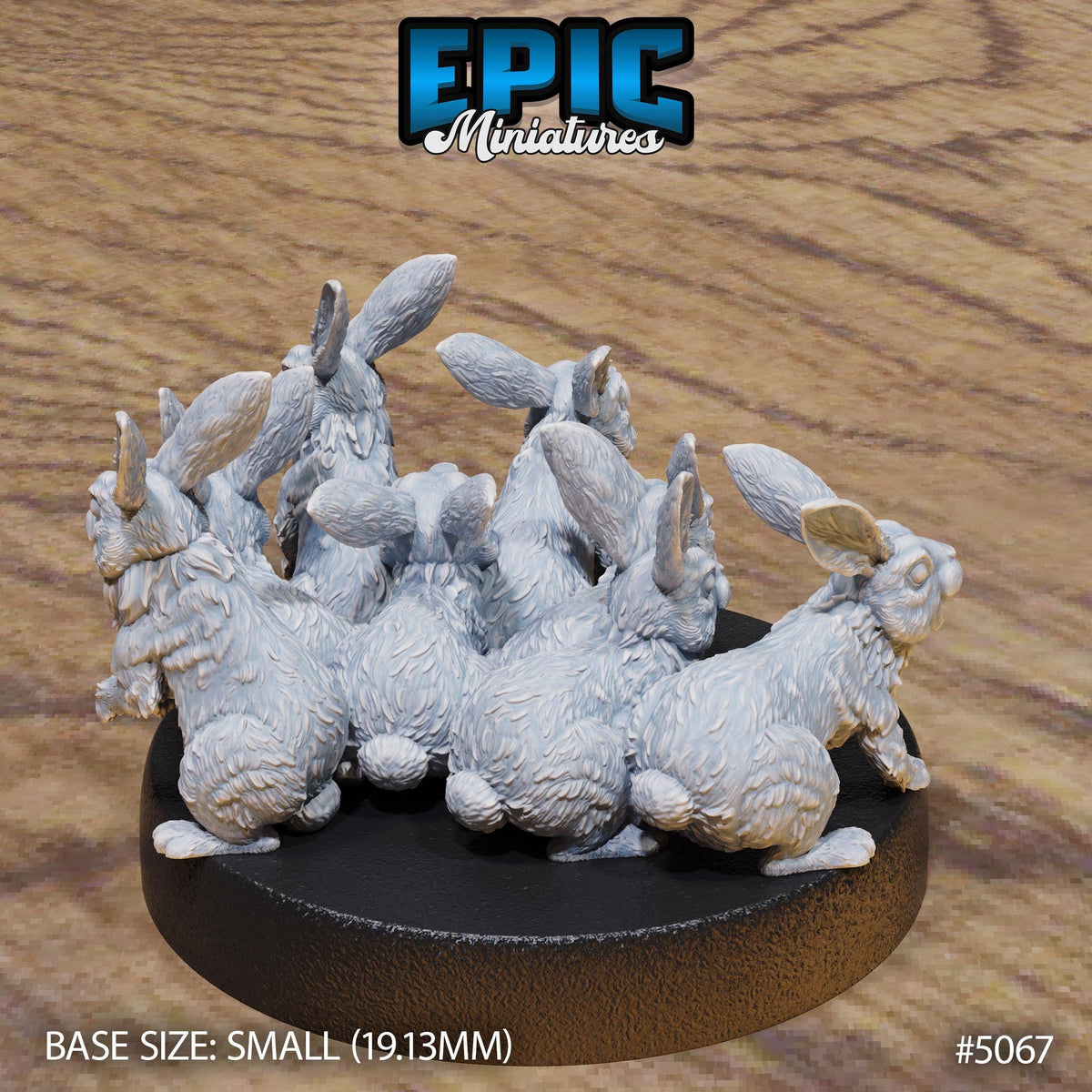 Rabbit Swarm Option #5067 back DND miniature Halfling Meadows 16k resin