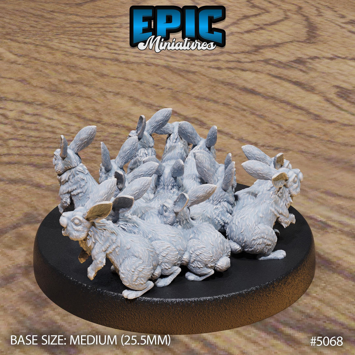Rabbit Swarm Option #5068 back DND miniature Halfling Meadows 16k resin