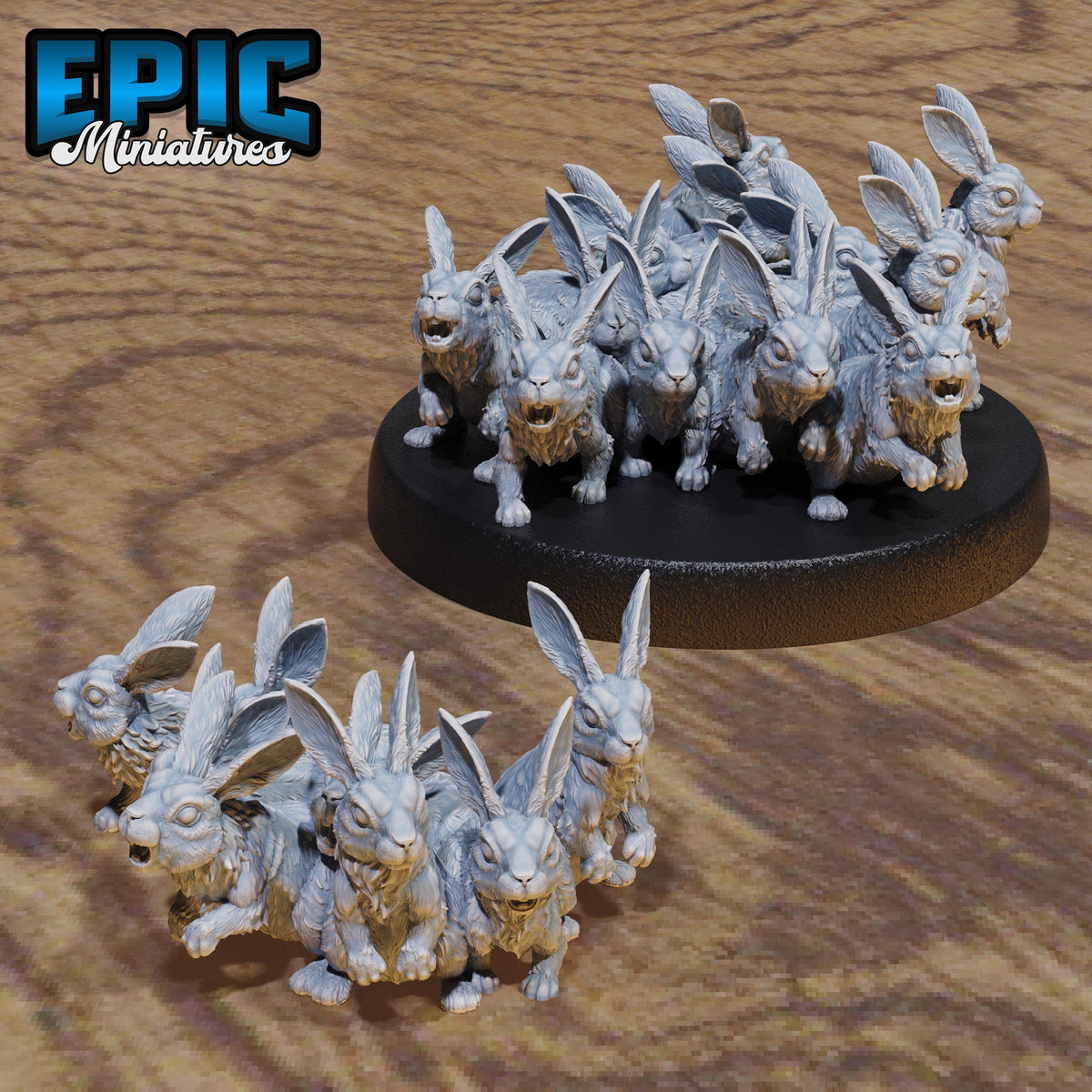 Rabbit Swarm Set of 2 DND miniatures group photo Halfling Meadows