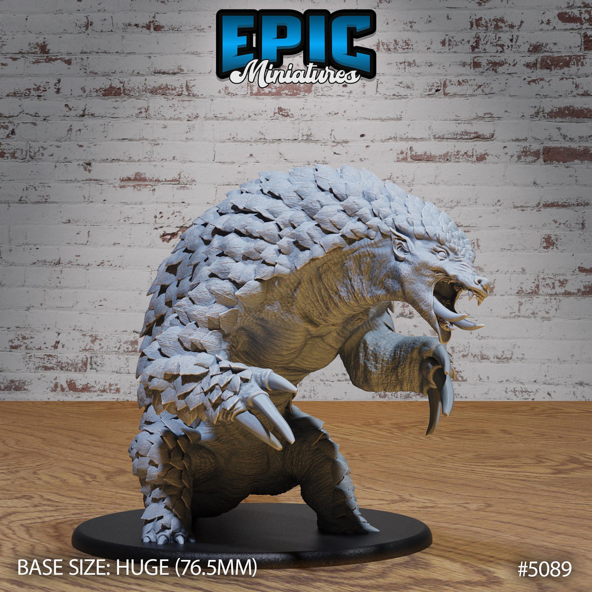 Giant Armadillo Option #5089 front DND miniature Halfling Meadows 16k resin