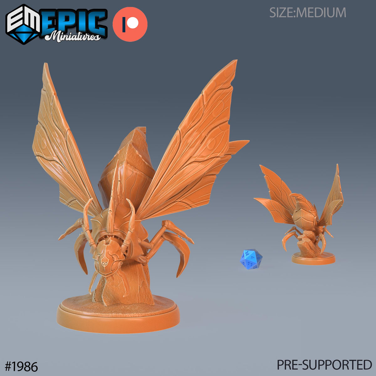 Giant Wasp Option #1986 front DND miniature Infested Woodlands 16k resin