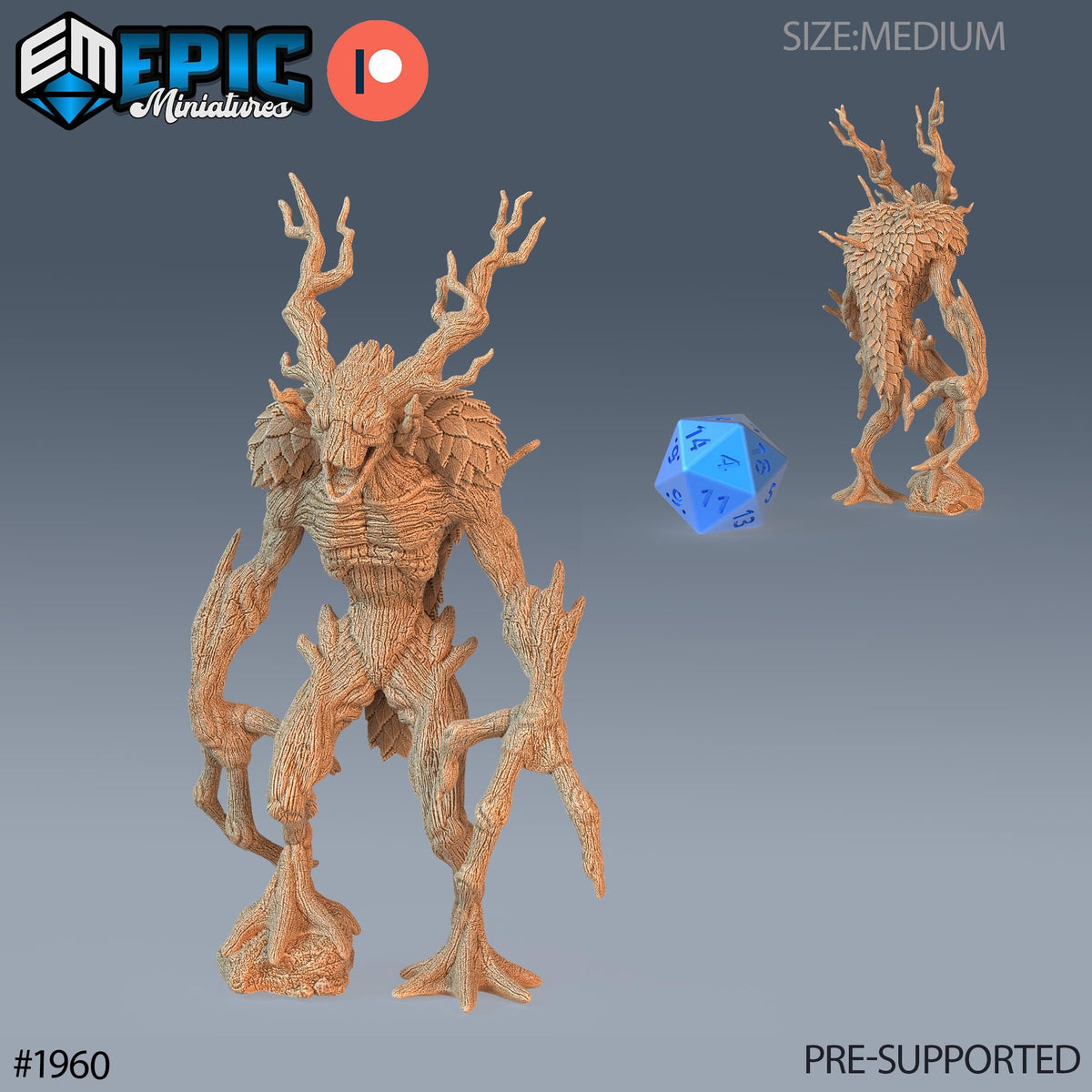 Twig Blight Treant Tree Option #1960 front DND miniature Infested Woodlands 16k resin