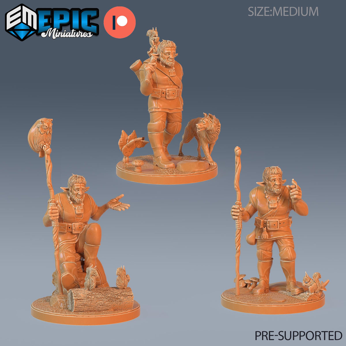 Firbolg Druid Set of 3 DND miniatures group photo Infested Woodlands