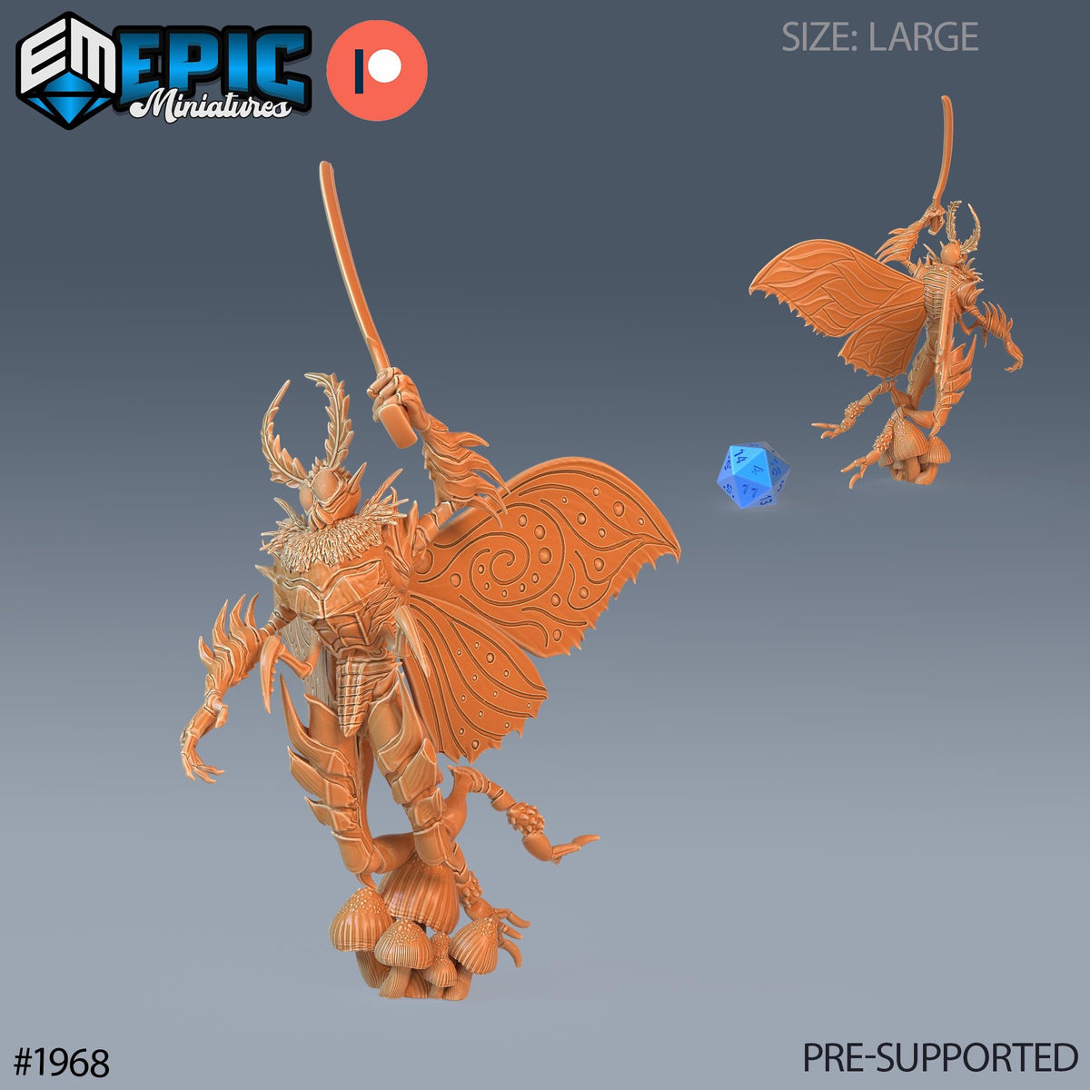 Moth man Option #1968 front DND miniature Infested Woodlands 16k resin