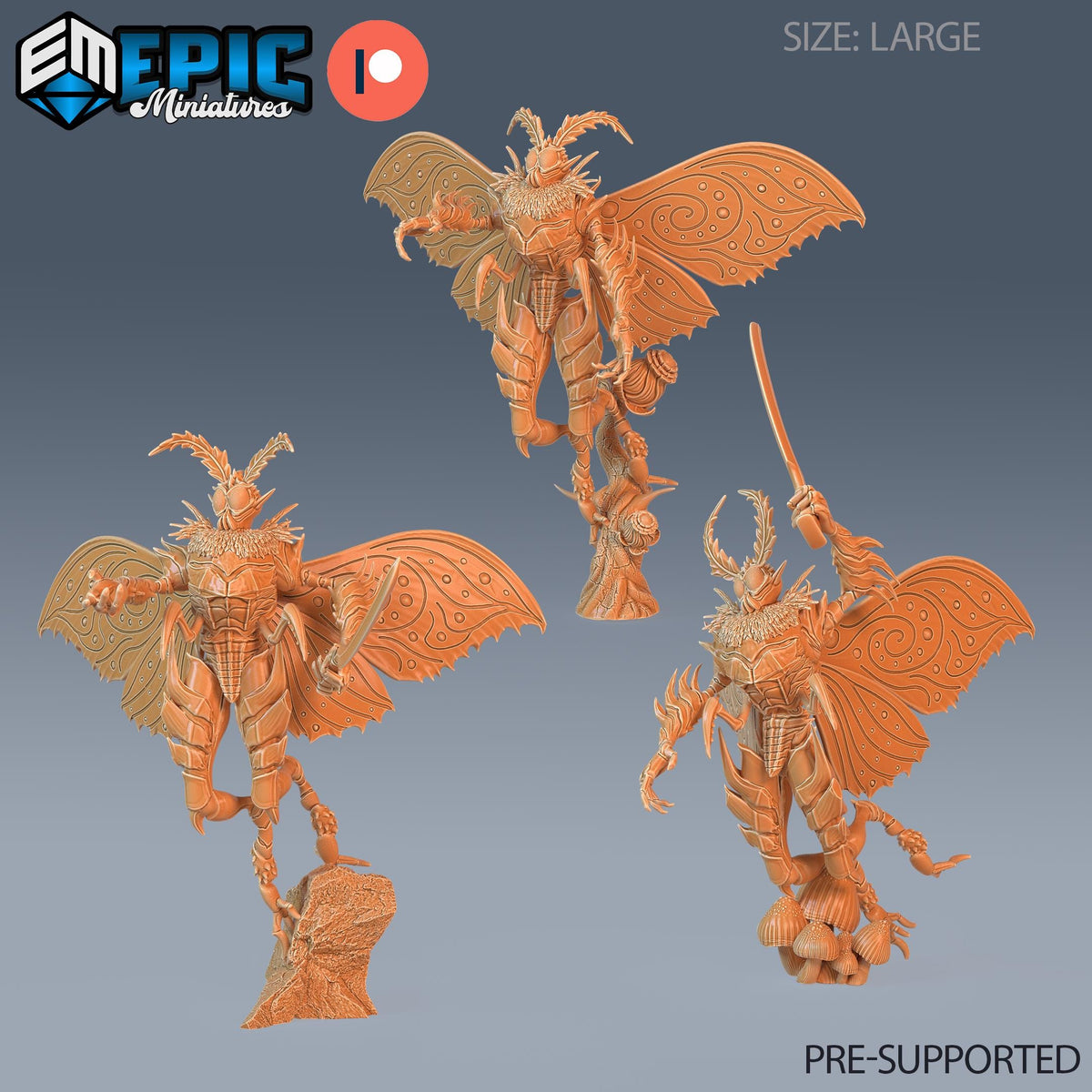 Moth man Set of 3 DND miniatures group photo Infested Woodlands