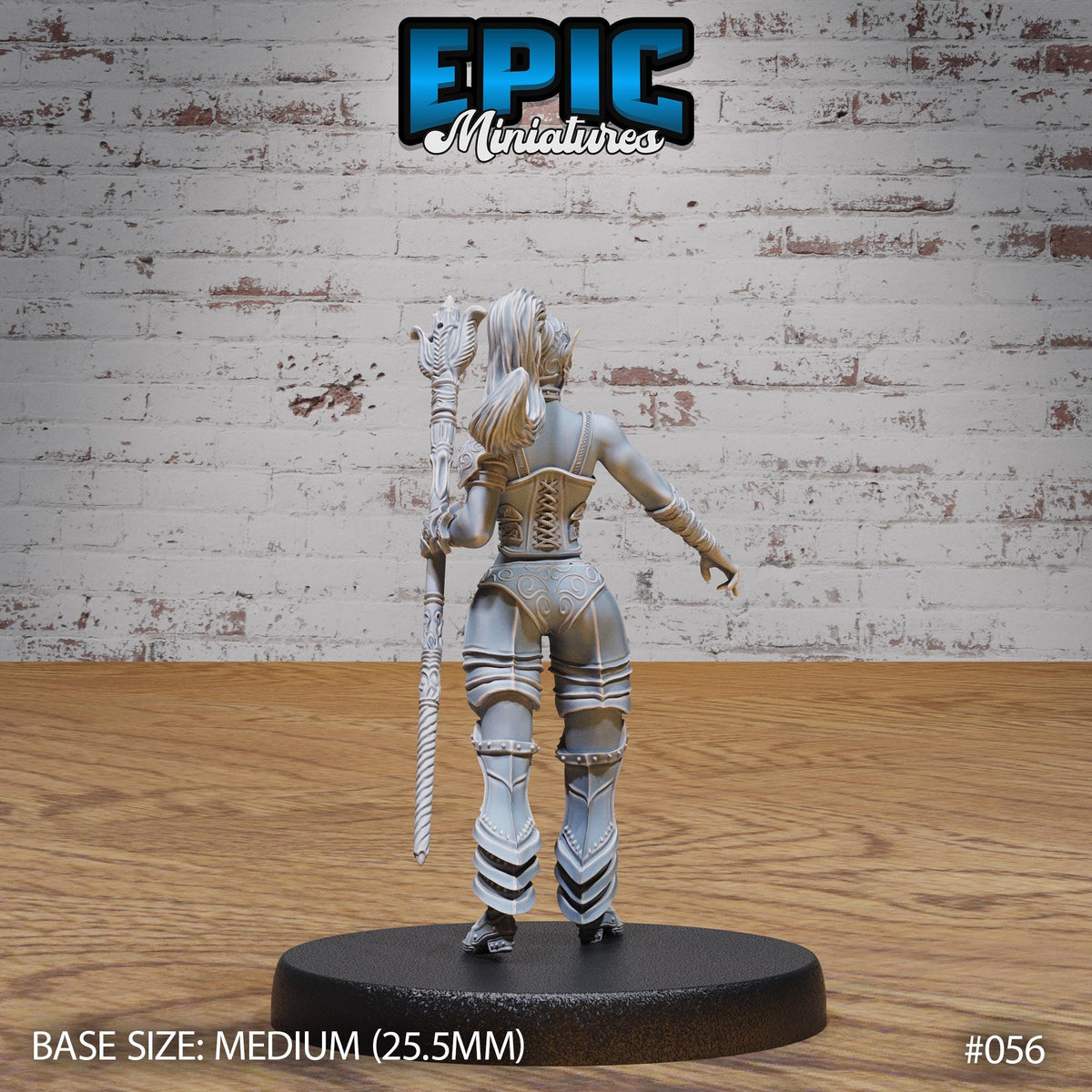 Female Dark Elf Gladiator Option #056 front DND miniature Dark Elf Army Pack 16k resin