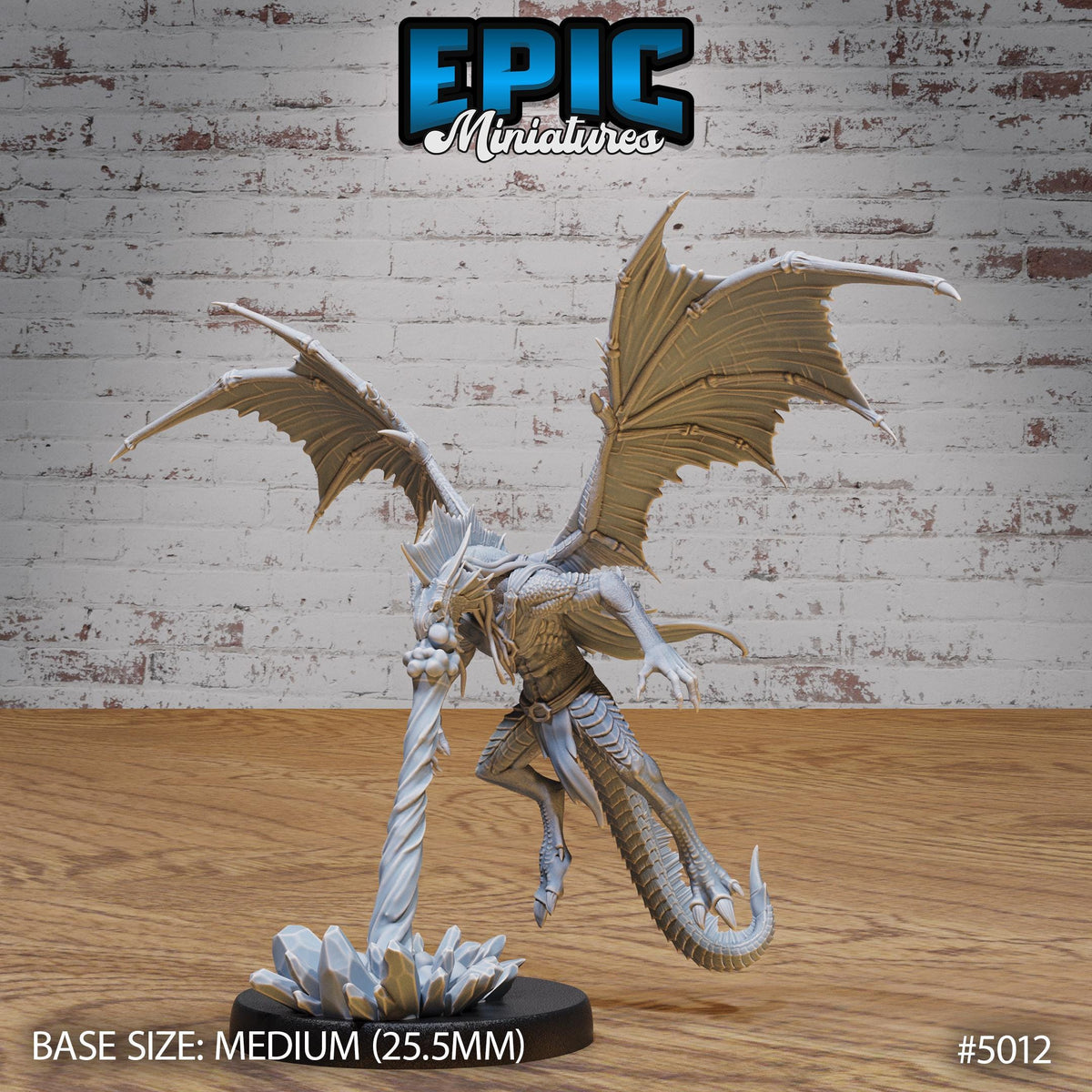 Draconic Demon Silver Option #5012 front DND miniature Hells Wrath 16k resin