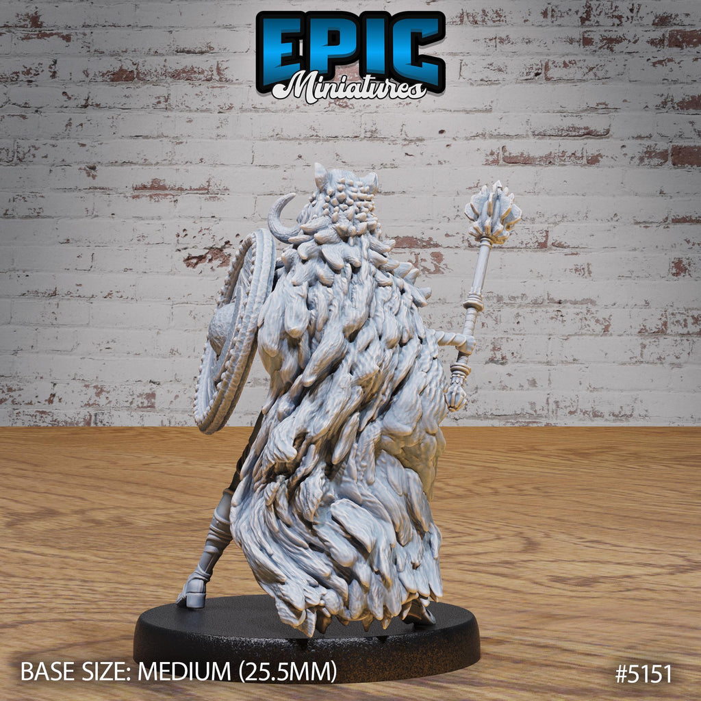 Boar Coat Warrior Lady Option #5151 back DND miniature Northern Tales 16k resin