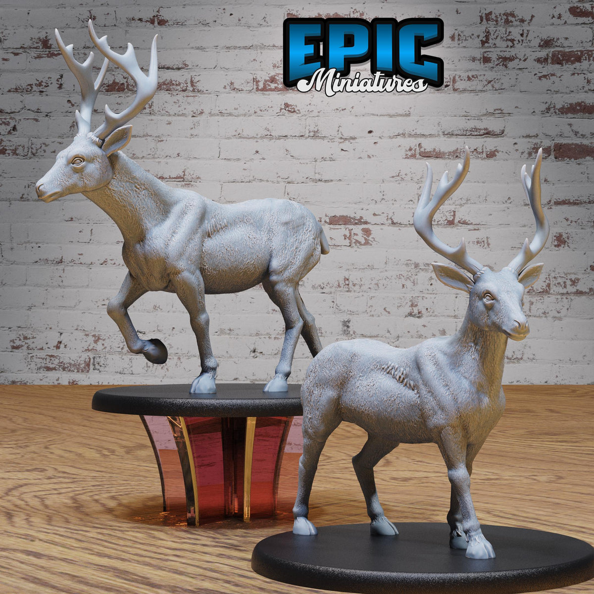 Deer Set of 2 DND miniatures group photo Northern Tales