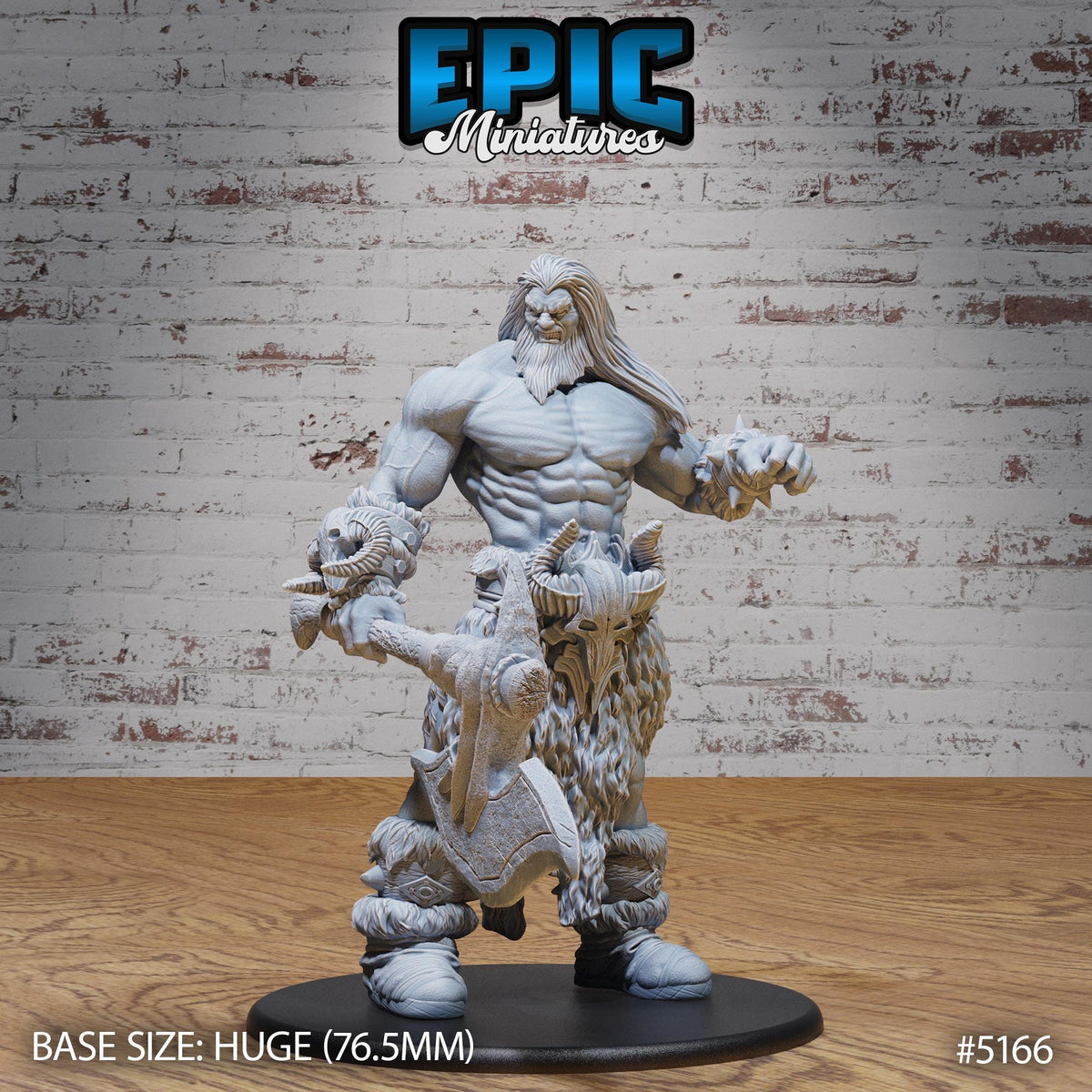 Jotun Frost Giant Option #5166 front DND miniature Northern Tales 16k resin