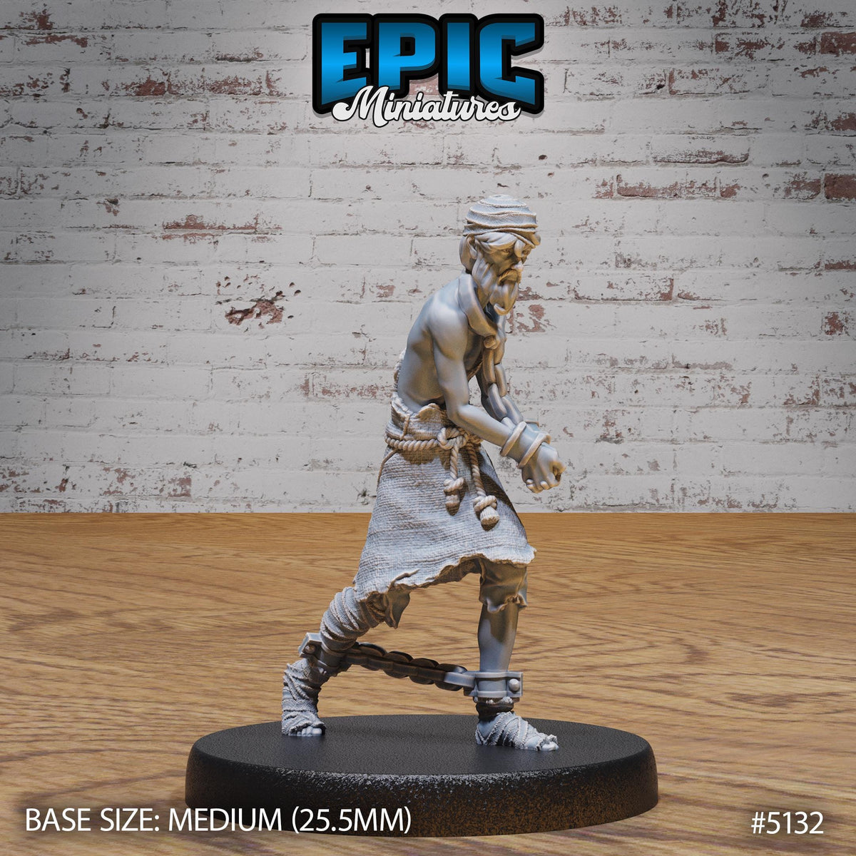 Old Prisoner Option #5132 front DND miniature Prison Break 16k resin