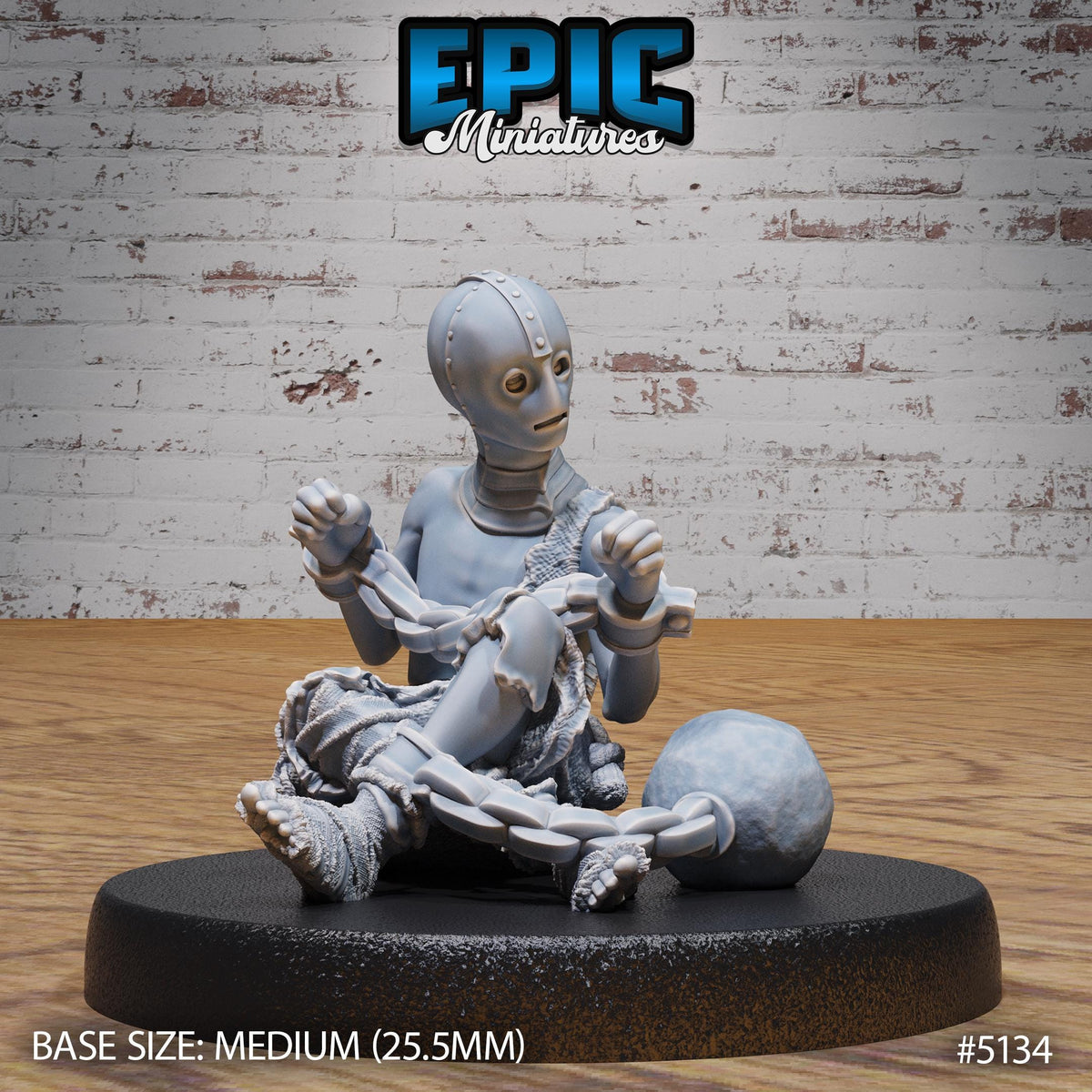 Old Prisoner 3 v2 front DND miniature Prison Break 16k resin