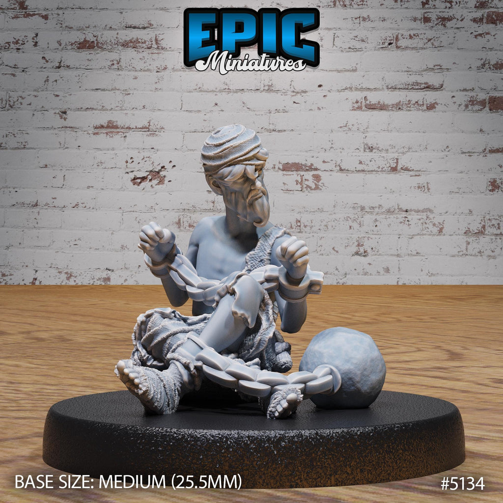 Old Prisoner 2 v2 front DND miniature Prison Break 16k resin