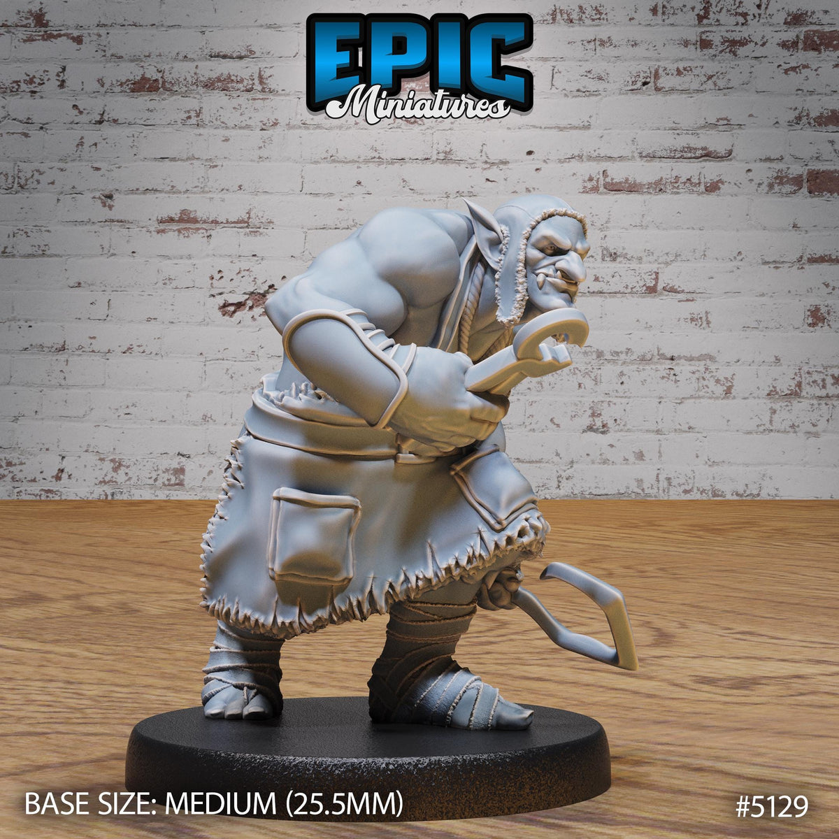 Troll Executioner Option #5129 front DND miniature Prison Break 16k resin