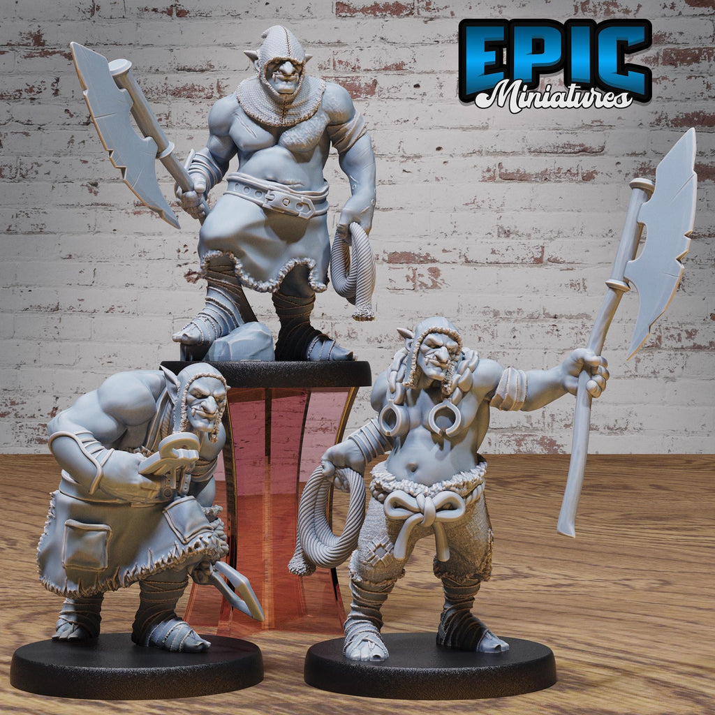 Troll Executioner Set of 3 DND miniatures group photo Prison Break