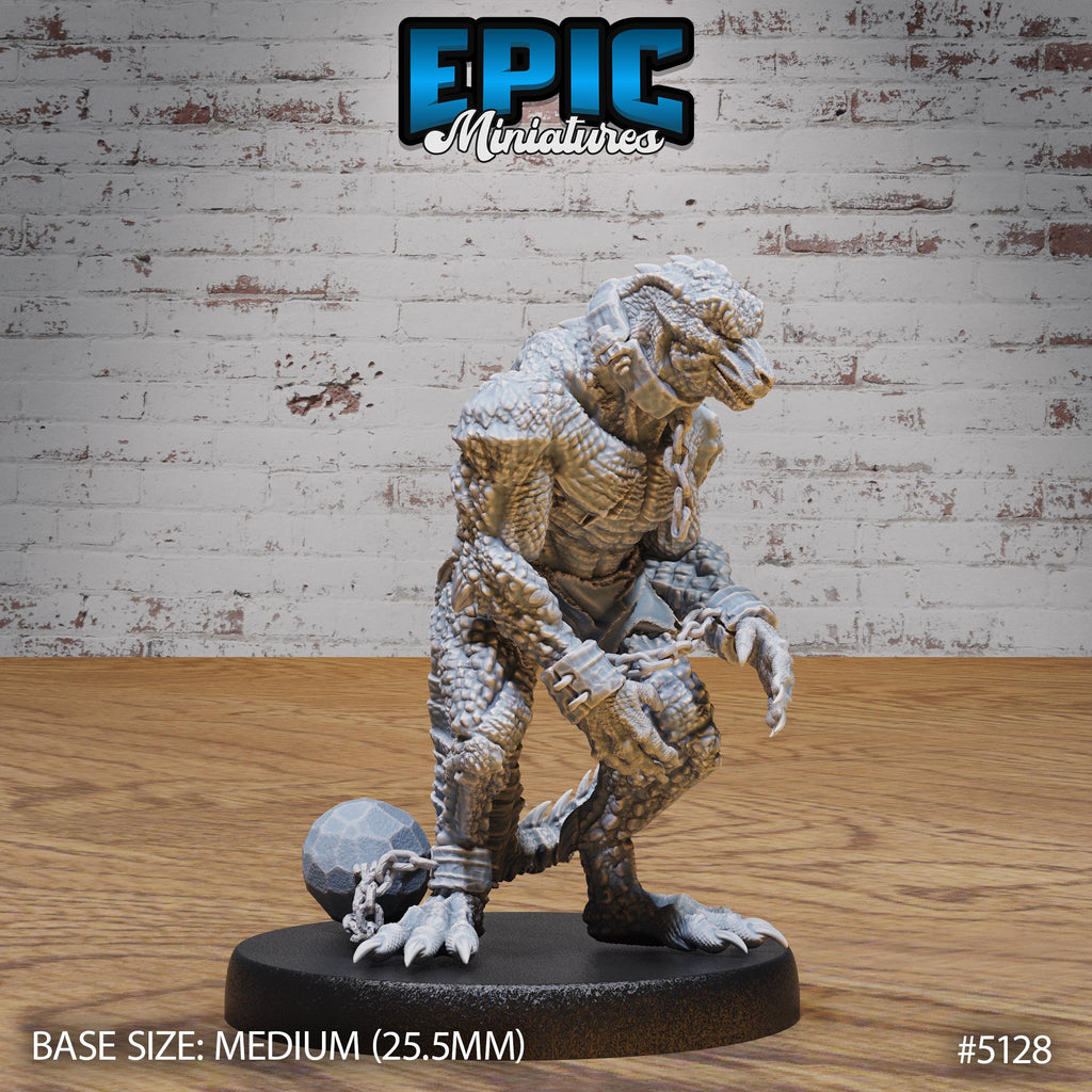 Lizardfolk Slave Option #5128 front DND miniature Prison Break 16k resin