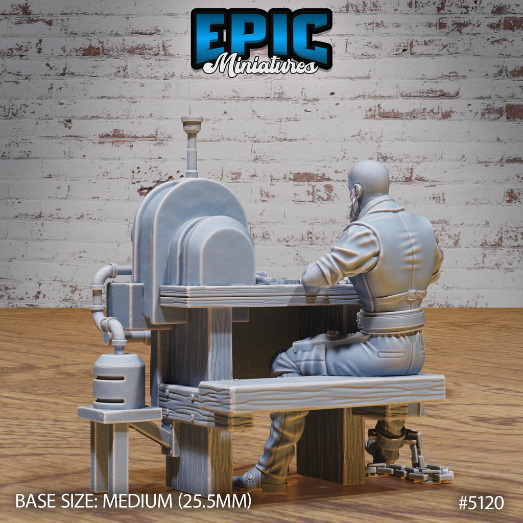 Imprisoned Blacksmith Option #5120 back DND miniature Prison Break 16k resin