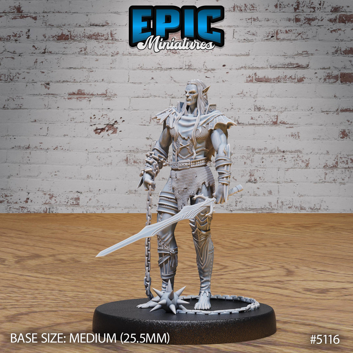 Half-Drow Slave Master Option #5116 front DND miniature Prison Break 16k resin