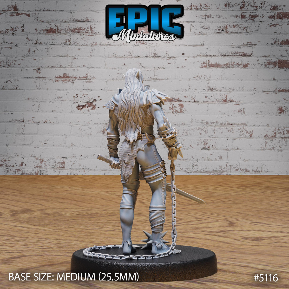 Half-Drow Slave Master Option #5116 back DND miniature Prison Break 16k resin