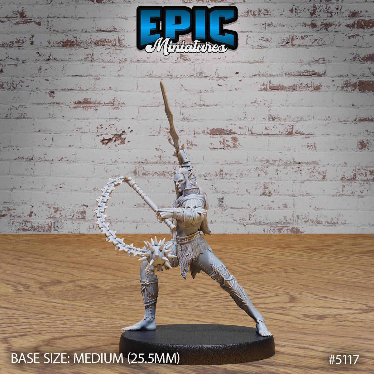 Half-Drow Slave Master Option #5117 front DND miniature Prison Break 16k resin